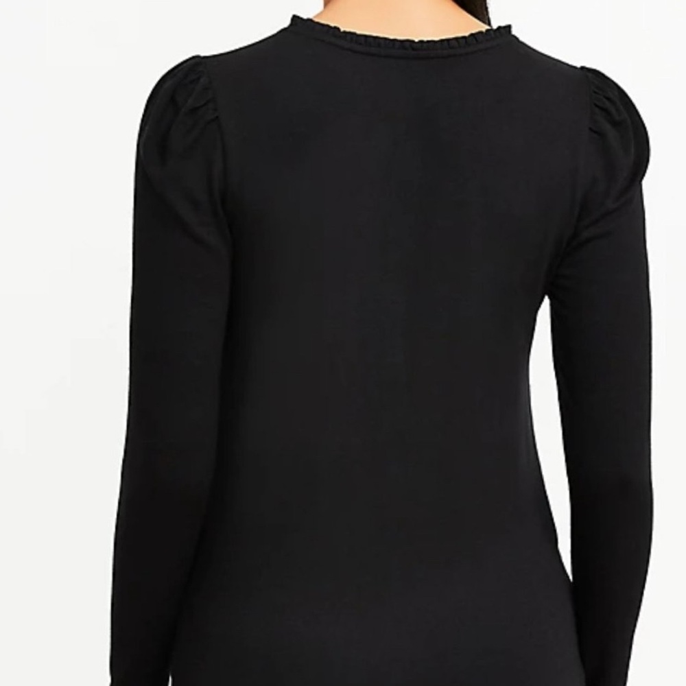 Loft Ruffle Henley Top - Picture 2 of 4